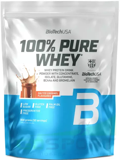Сывороточный протеин BioTechUSA 100% Pure Whey 900 г, Соленая карамель Сывороточный протеин BioTechUSA 100% Pure Whey 900 г, Соленая карамель