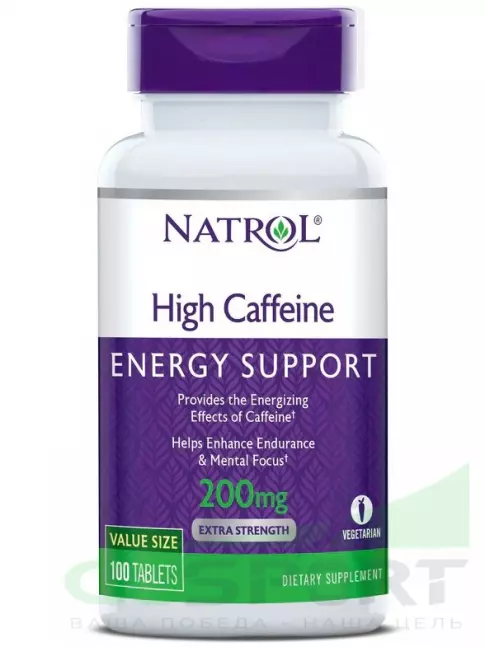  Natrol High Caffeine 200 mg 100 веган капсул