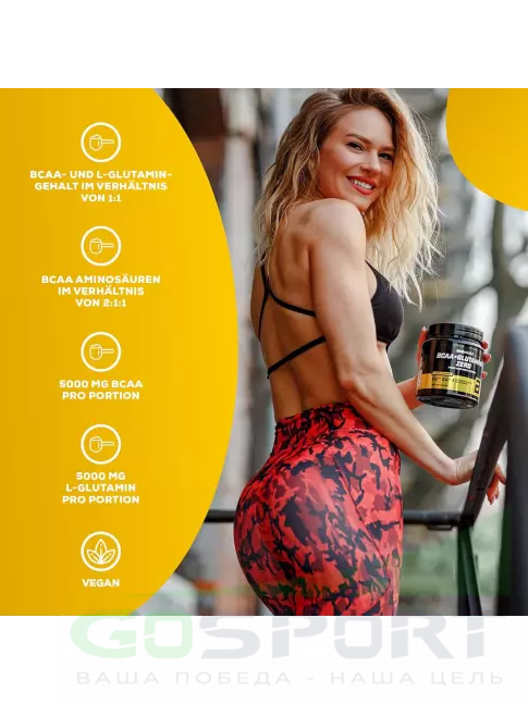 BCAA  + Glutamin BioTechUSA BCAA + Glutamine Zero 480 г, Апельсин