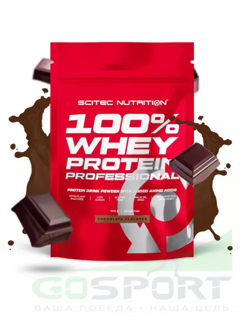 Сывороточный протеин Scitec Nutrition 100% Whey Protein Professional 500 г, Шоколад