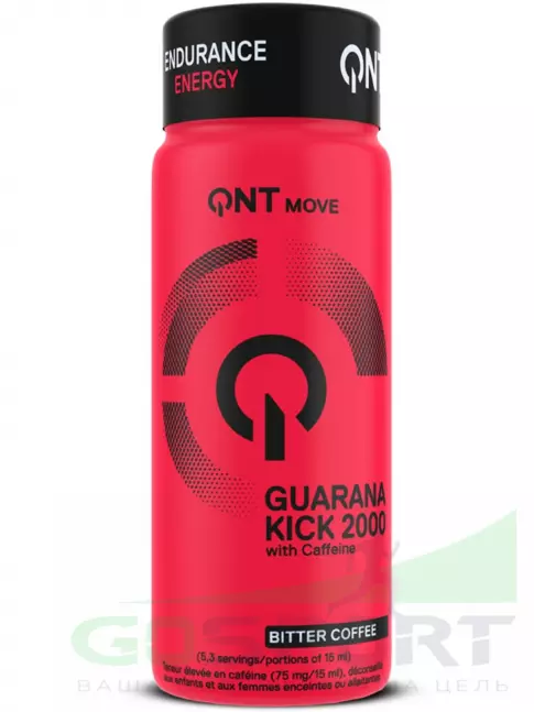  QNT Guarana Kick 2000 mg 12 x 80 мл, Горький кофе