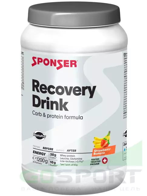Восстановление SPONSER RECOVERY DRINK 1200 г, Клубника-банан Восстановление SPONSER RECOVERY DRINK 1200 г, Клубника-банан