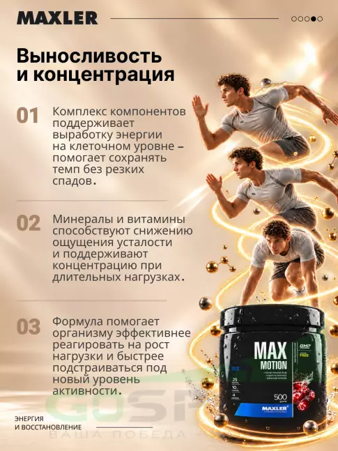 Изотоник MAXLER Max Motion 500 г, Вишня
