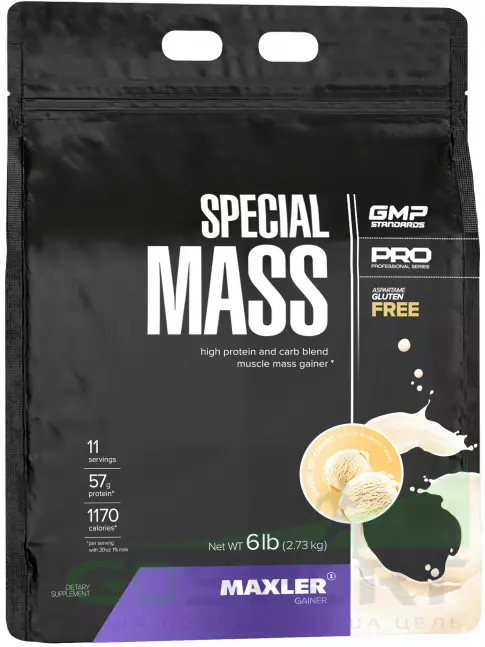 Гейнер MAXLER Special Mass Gainer 2730 г, Ванильное мороженое