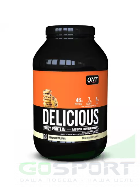 Комплексный протеин QNT DELICIOUS WHEY PROTEIN POWDER 908 г, Печенье с Кремом
