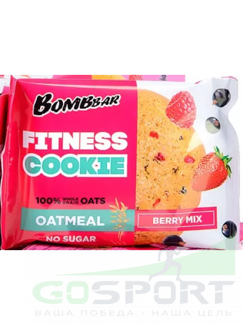 Протеиновый батончик BombBar Овсяное fitness печенье 40 г, Ягодный микс Протеиновый батончик BombBar Овсяное fitness печенье 40 г, Ягодный микс