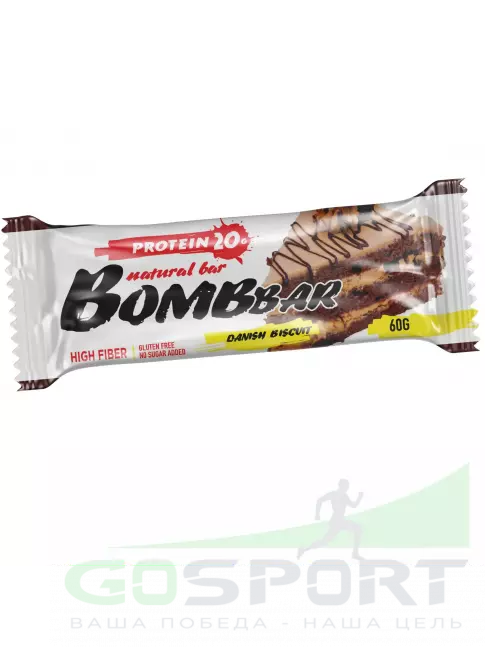 Протеиновый батончик BombBar Protein Bar 60 г, Датский бисквит