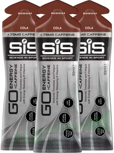 Гель питьевой SCIENCE IN SPORT (SiS) GO Energy 75 mg Caffeine 3 x 60 мл, Кола