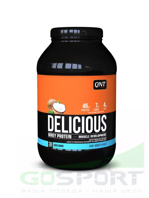  QNT DELICIOUS WHEY PROTEIN POWDER 908 г, Кокос