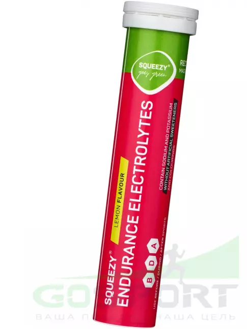  SQUEEZY Endurance electrolytes 20 таблеток, Лимон