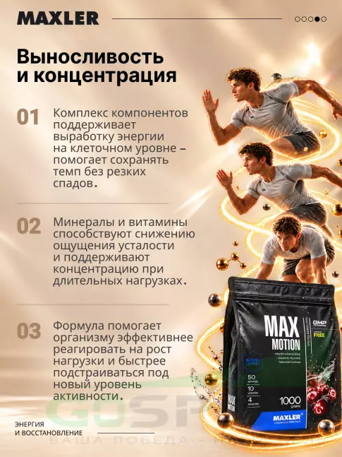 Изотоник MAXLER Max Motion 1000 г, Вишня