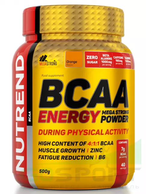  NUTREND BCAA Energy MEGA Strong Power 4:1:1 500 г, Апельсин