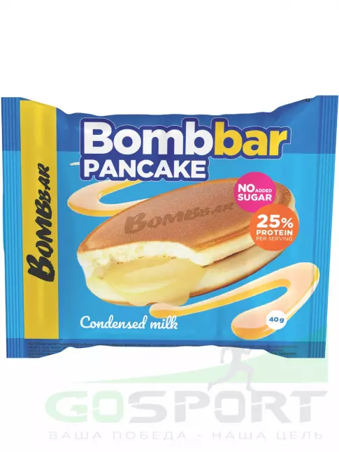 Протеиновый батончик BombBar Панкейк протеиновый 10 x 40 г, Сгущенка