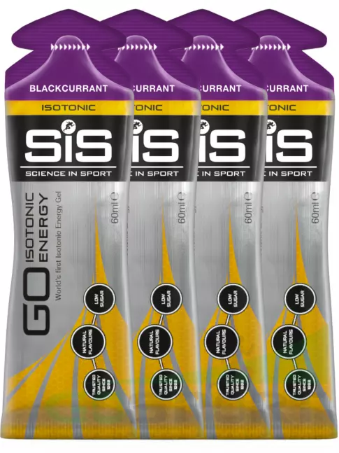 Гель питьевой SCIENCE IN SPORT (SiS) GO Isotonic Energy Gels 4 x 60 мл, Черная смородина