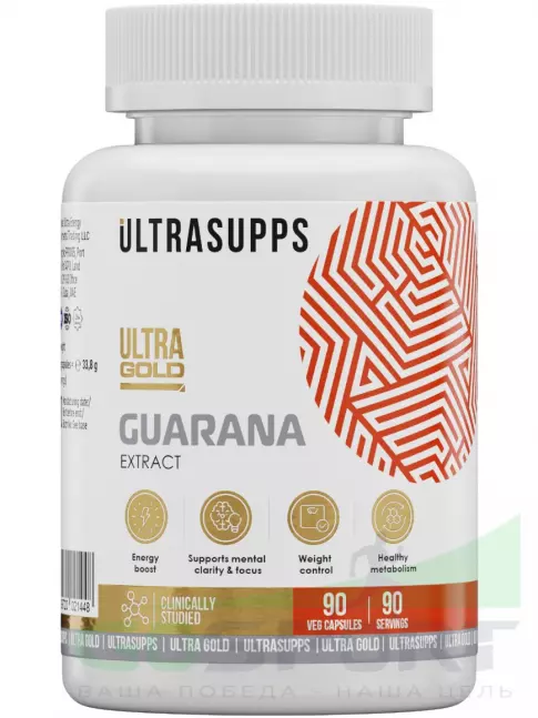  UltraSupps Guarana 1000 mg 90 веган капсул
