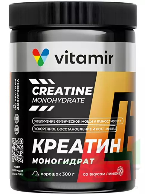 Креатин моногидрат VITAMIR PRO Креатин моногидрат 300 г, Лимон