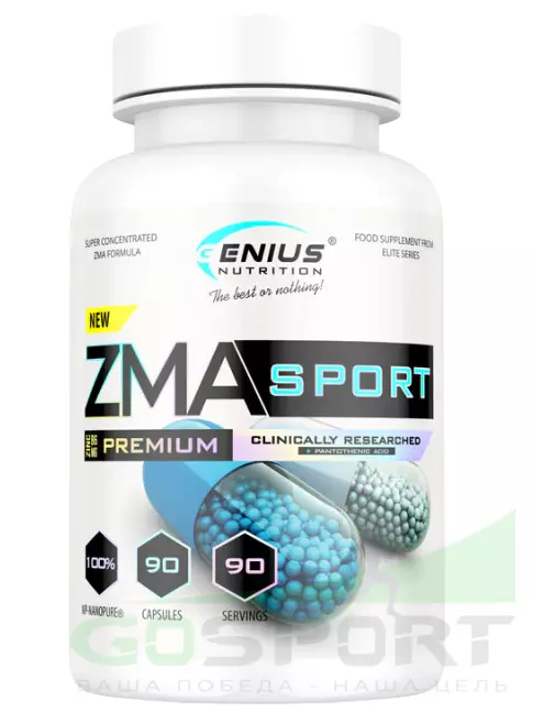 Магний+цинк+B6 Genius Nutrition ZMA Sport 90 капсул