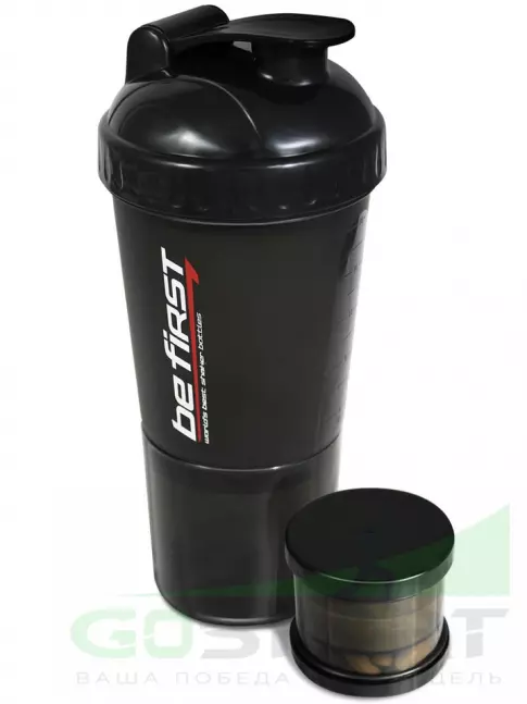 Шейкер 600 мл Be First TS 1323 3-в-1 600 мл, Черный