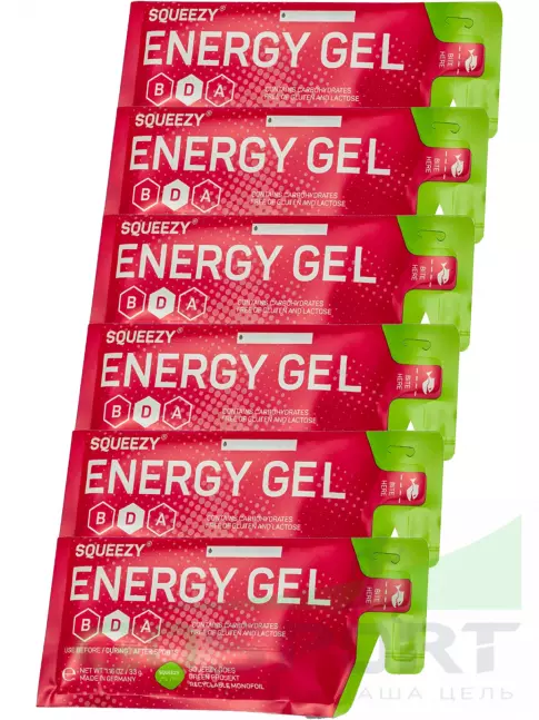 Гель питьевой SQUEEZY ENERGY SUPER GEL 6 x 33 г, Натуральный