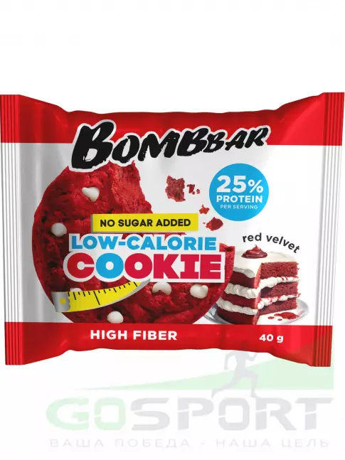 Протеиновый батончик BombBar Protein cookie 40 г, Красный бархат