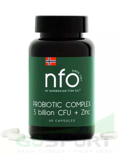 Пробиотик NFO Probiotic complex 5 billion CFU+Zinc 60 капсул Пробиотик NFO Probiotic complex 5 billion CFU+Zinc 60 капсул