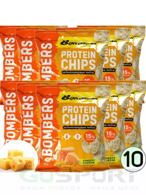Чипсы BombBar Protein Chips 10 x 50 г, Нежный сыр