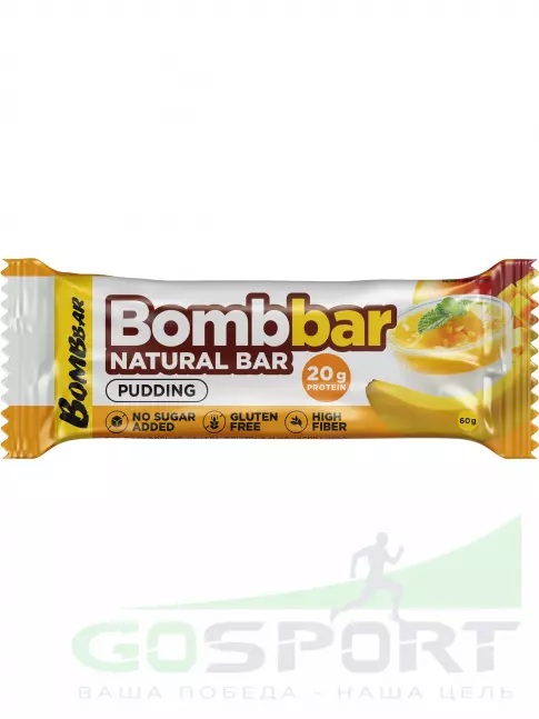Протеиновый батончик BombBar Protein Bar 60 г, Пудинг с ароматом манго и банана