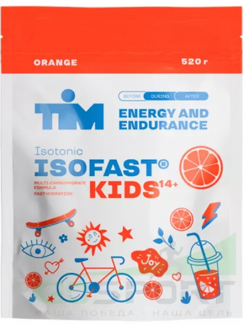 Изотоник TIM ISOFAST KIDS 520 г, Апельсин