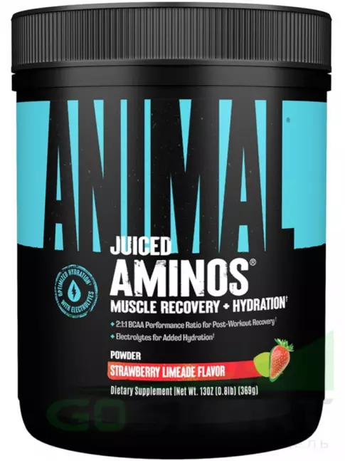 Аминокислоты UNIVERSAL NUTRITION Juiced Aminos 369 г, Клубничный лимонад Аминокислоты UNIVERSAL NUTRITION Juiced Aminos 369 г, Клубничный лимонад