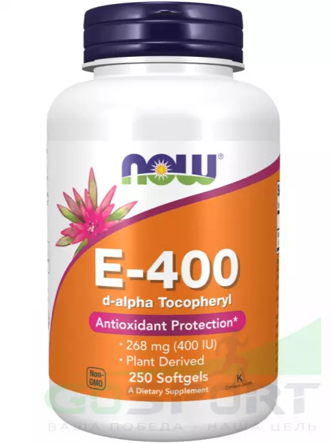  NOW FOODS E-400 D-Alpha Tocopheryl 250 гелевых капсул