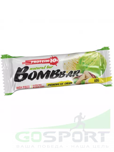 Протеиновый батончик BombBar Protein Bar 60 г, Фисташковый-Пломбир
