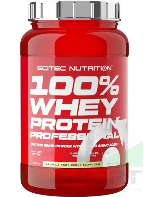 Сывороточный протеин Scitec Nutrition 100% Whey Protein Professional 920 г, Ваниль- лесные ягоды