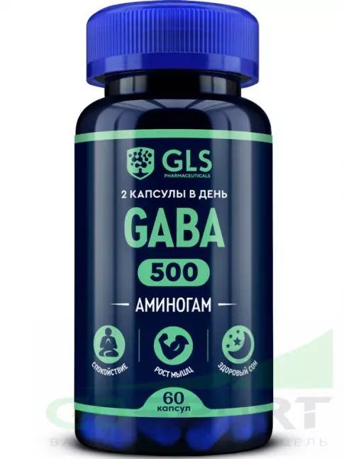  GLS pharmaceuticals GABA 500 мг (Аминогам) 60 капсул