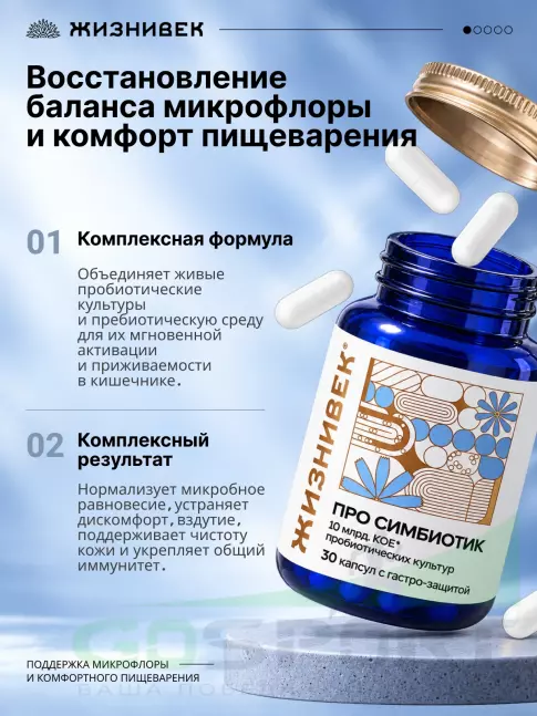 Пробиотик Жизнивек Про симбиотик 30 веган капсул Пробиотик Жизнивек Про симбиотик 30 веган капсул