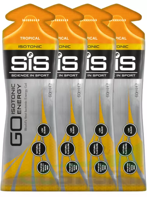 Гель питьевой SCIENCE IN SPORT (SiS) GO Isotonic Energy Gels 4 x 60 мл, Тропик