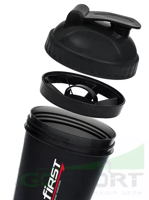 Шейкер 600 мл Be First TS 1323 3-в-1 600 мл, Черный
