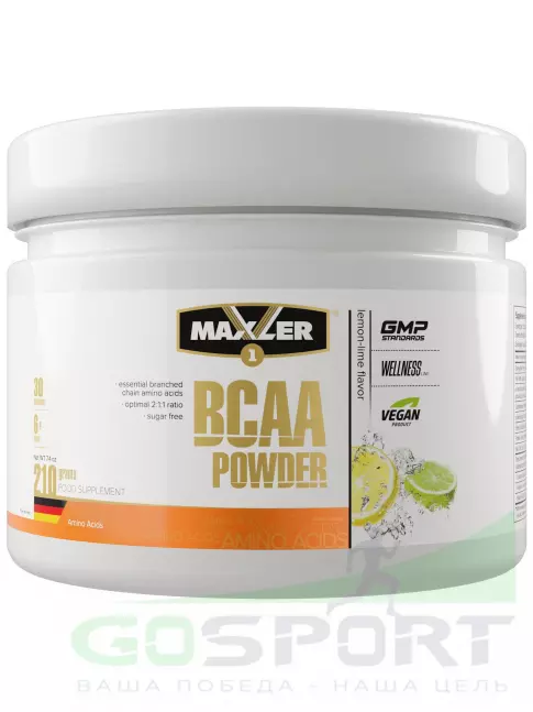 БСАА MAXLER BCAA Powder 2:1:1 Sugar Free EU 210 г, Лимон - Лайм