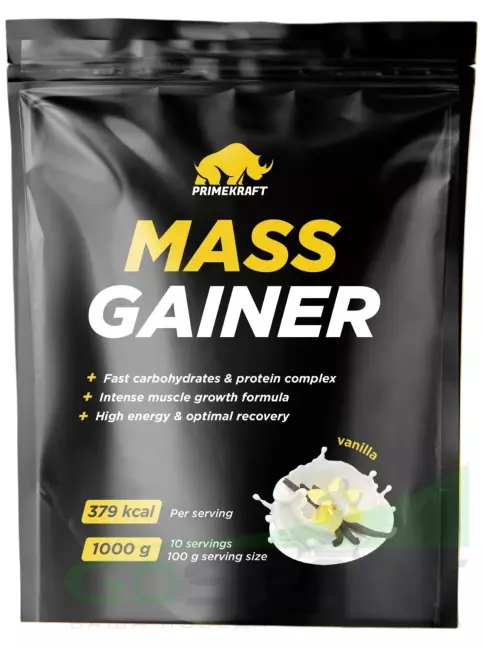 Гейнер PRIMEKRAFT MASS GAINER 1000 г, Ваниль Гейнер PRIMEKRAFT MASS GAINER 1000 г, Ваниль