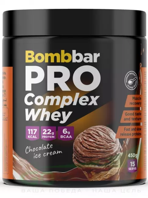 Комплексный протеин BombBar Pro Complex Whey 450 г, Шоколадный пломбир