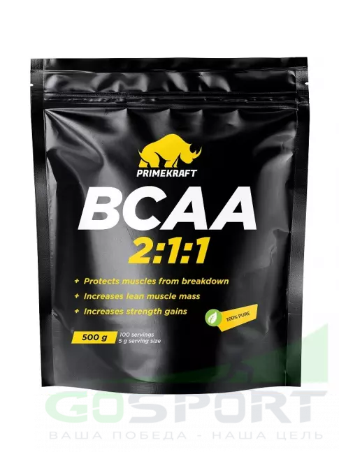 БСАА PRIMEKRAFT BCAA 2:1:1 500 г, Натуральный