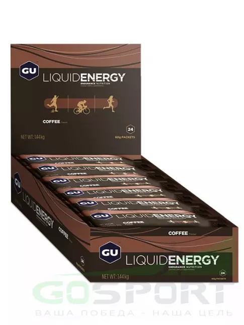 Гель питьевой GU ENERGY GU Liquid Enegry Gel 40mg caffeine 12 x 60 г, Кофе