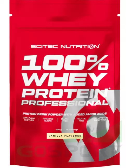 Сывороточный протеин Scitec Nutrition 100% Whey Protein Professional 500 г, Ваниль Сывороточный протеин Scitec Nutrition 100% Whey Protein Professional 500 г, Ваниль