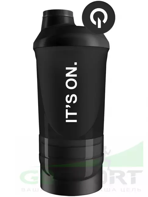  QNT Шейкер 600+350 мл черный дым 