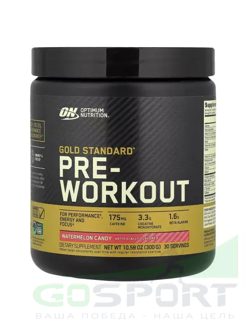 Предтреник в порошке Optimum Nutrition Gold Standard Pre-Workout 300 г, Арбуз