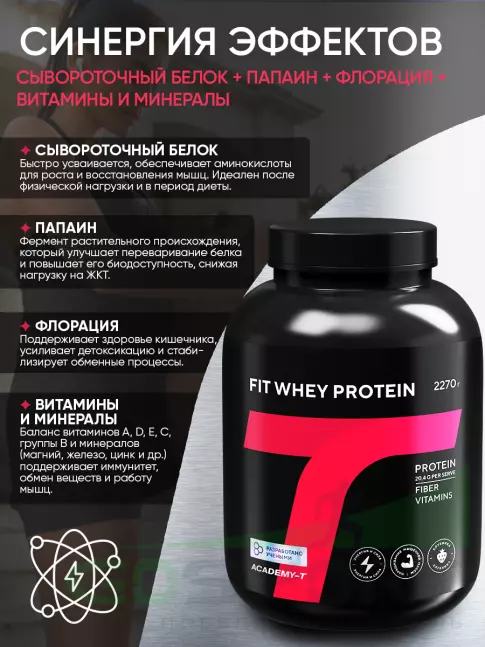 Изолят протеина Академия-Т Fit Whey Protein 2270 г, Клубника Изолят протеина Академия-Т Fit Whey Protein 2270 г, Клубника