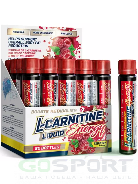  Be First L-Carnitine Liquid 3300 mg 20 х 25 мл, Малина
