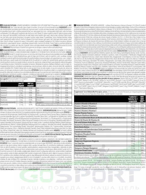 Витаминный комплекс BioTechUSA Vegan Multivitamin 60 таблеток Витаминный комплекс BioTechUSA Vegan Multivitamin 60 таблеток