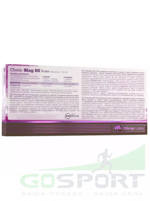 Магний OLIMP Chela-Mag B6 Forte 250 mg 60 капсул