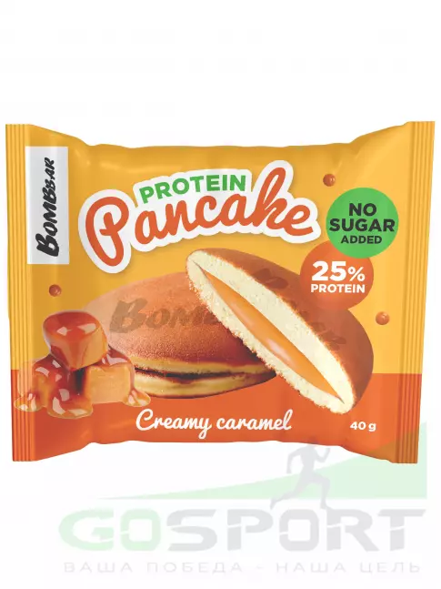 Протеиновый батончик BombBar Панкейк протеиновый 40 г, Сливочная карамель Протеиновый батончик BombBar Панкейк протеиновый 40 г, Сливочная карамель