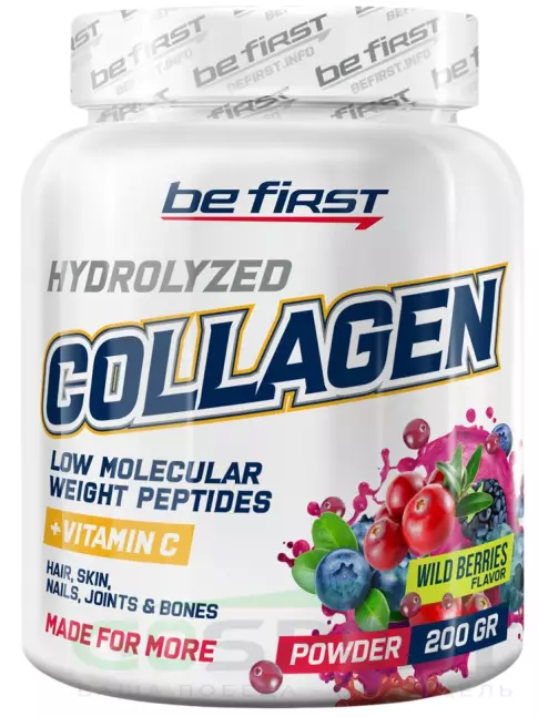 Коллаген 1,2,3 тип Be First Collagen 5000 mg + vitamin C powder (коллаген с витамином С) 200 г, Лесные ягоды